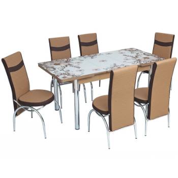 Set masa extensibila cu 6 scaune 215 - design eleganta si functionalitate