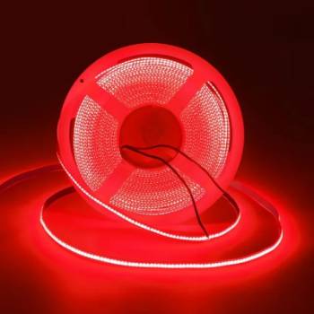 Banda LED COB cu lumina rosie de 12W si 12V, 5m cu difuzor continuu